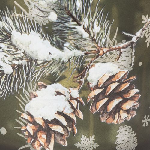 Glass Candle Holder with Pinecone and Snowflake Design, 15cm | Floristik24.co.uk