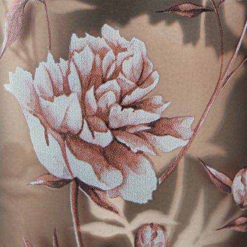 Product Glass Lantern Brown Silver Pink Carnations H18cm