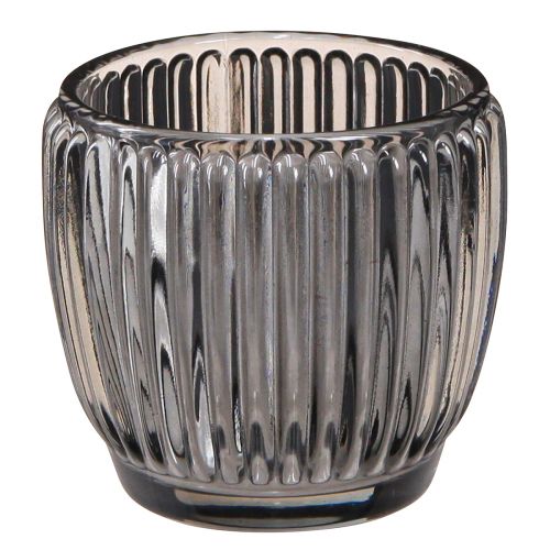 Product Glass lantern in grey autumn winter Ø7cm H7cm 6 pcs