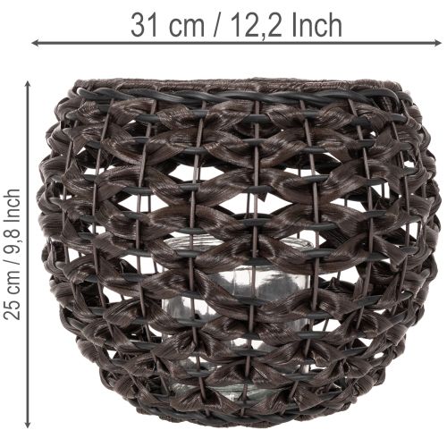 Lantern braided black, brown summer decoration Ø31cm H25cm | Floristik24.co.uk