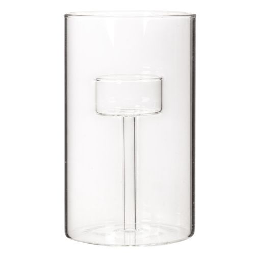 Glass Candle Holder with Insert for Pillar Candles 15cm - Set of 2 | Floristik24.co.uk