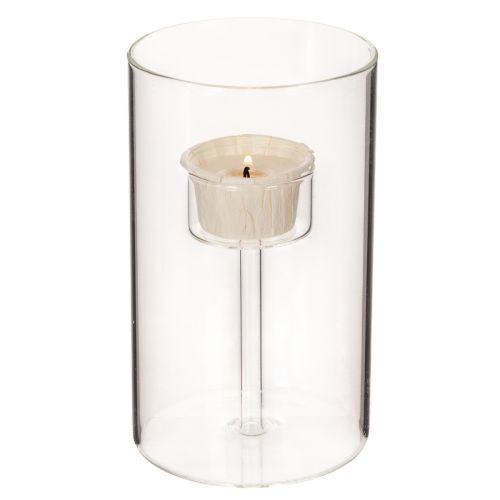 Glass Candle Holder with Insert for Pillar Candles 15cm - Set of 2 | Floristik24.co.uk