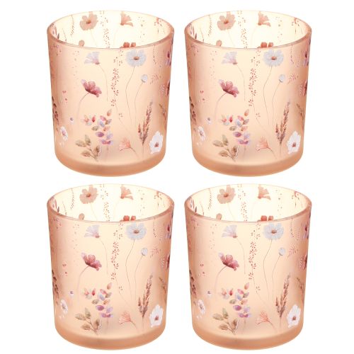 Product Elegant candle holder with a delicate floral design for harmonious room decor, 8cm, 4 pieces