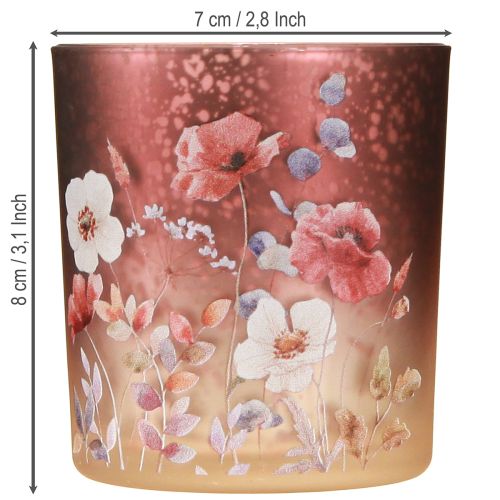 Product Elegant candle holder with floral motifs for atmospheric room design, 8cm, 4 pieces.