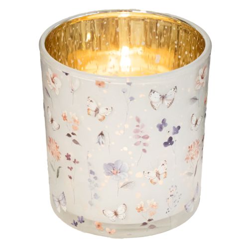 Product Decorative glass lantern with butterfly design for stylish home accents, 8cm, 4 pieces