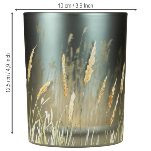 Floristik24 Elegant decorative lantern with grass motif for cozy living accents, 12.5cm, 2 pieces.