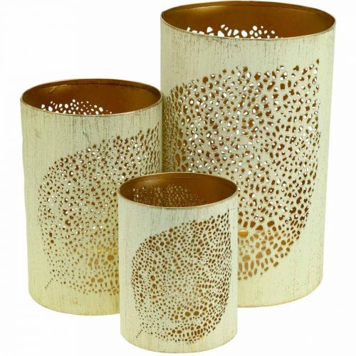 Autumn lantern metal decoration H20.5/15.5/10.5cm set of 3