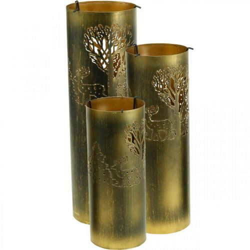 Floristik24 Vintage candle holder metal deer 30/38.5/45cm set of 3