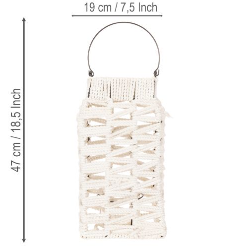 Hanging lantern, summer decoration, lantern, macramé H35.5cm W19cm | Floristik24.co.uk