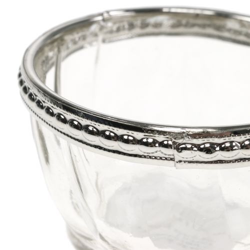 Floristik24 Tealight glass antique with metal edge Ø7cm H4cm