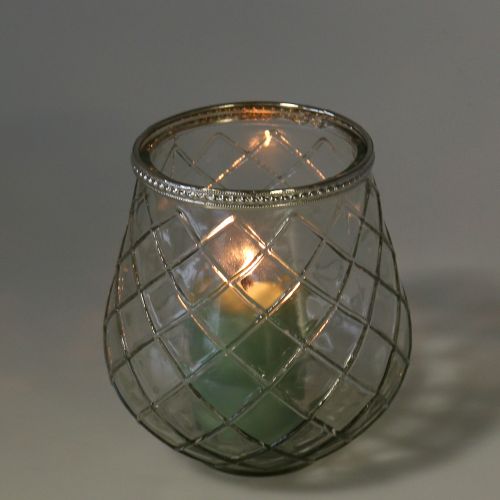 Floristik24 Windlight antique rhombus Ø13cm H14cm