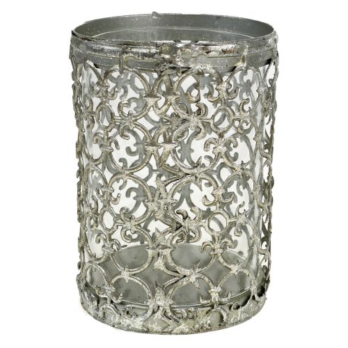 Floristik24 Lantern antique silver Ø10.5cm H14.5cm 1pc