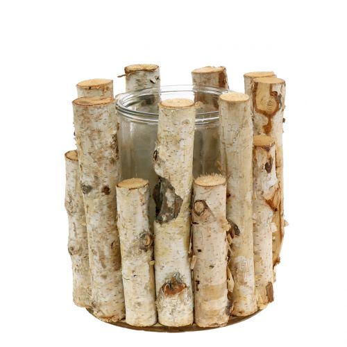 Floristik24 Birch lantern Ø17cm H17cm