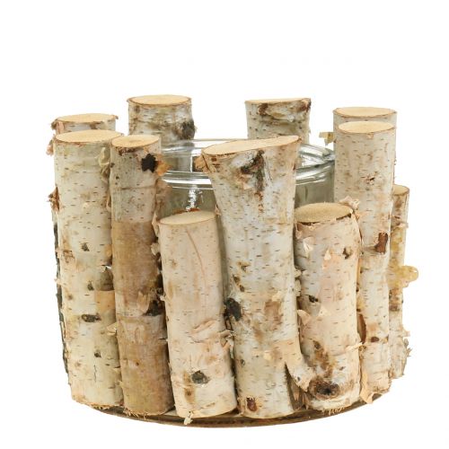 Floristik24 Lantern birch Ø17cm H12cm