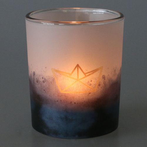 Floristik24 Wind lights blue-white with boat and fish Ø6cm