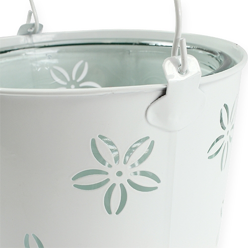 Floristik24 Lantern bucket white Ø17cm H17cm