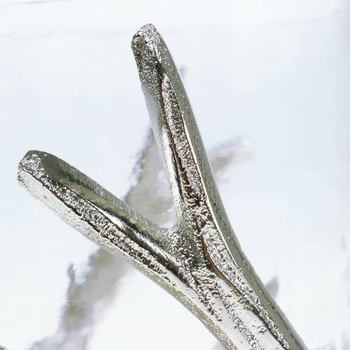 Floristik24 Candle jar antler Silver Ø16cm H11cm