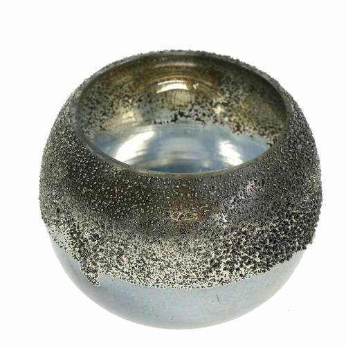 Product Lantern glass silver Ø8.5cm H6.5cm 4pcs