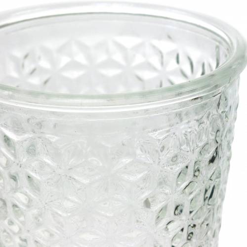 Lantern glass with base clear Ø10cm H18.5cm table decoration | Floristik24.co.uk