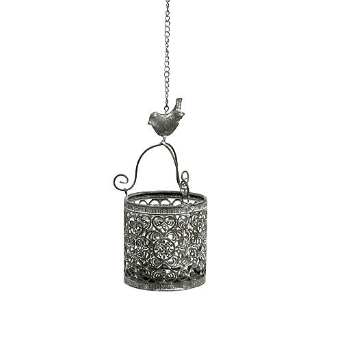 Floristik24 Hanging lantern gray Ø8,5cm H8,5cm