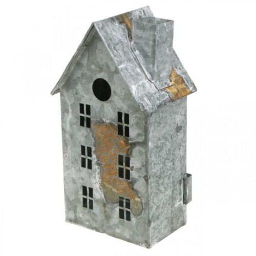 Floristik24 Lantern house metal shabby chic white washed, rust H20cm