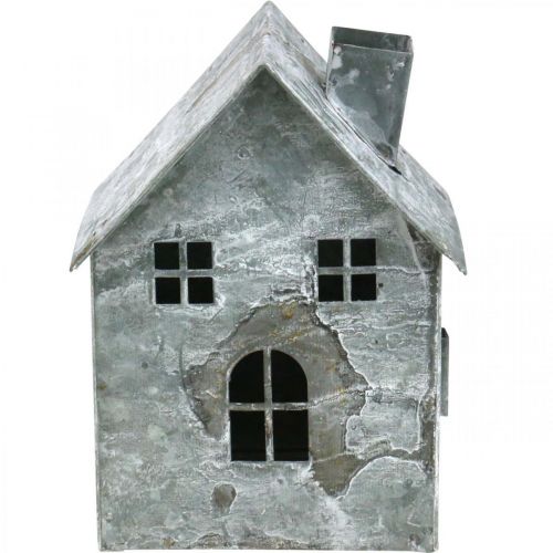 Floristik24 Lantern house metal, shabby chic, Christmas decoration, white washed, antique look H14.5cm