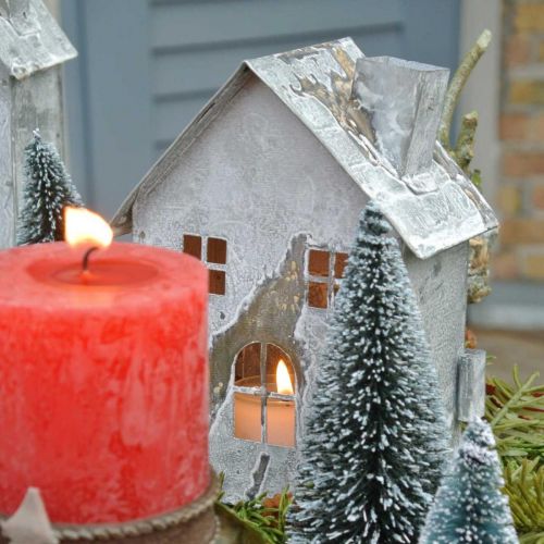 Floristik24 Lantern house metal, shabby chic, Christmas decoration, white washed, antique look H14.5cm