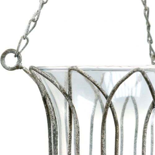 Floristik24 Wind light for hanging gray Ø14cm H45cm