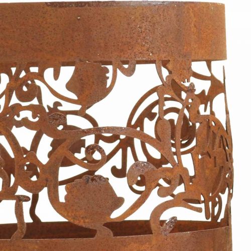Floristik24 Lantern metal candle holder patina Ø10/14.5cm set of 2