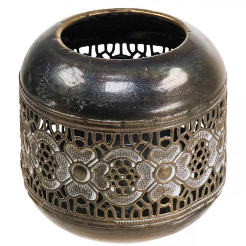 Floristik24 Lantern metal tealight holder vintage flowers Ø12.5cm