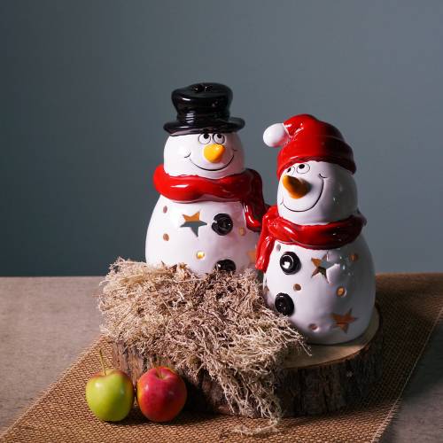 Product Lantern snowman cylinder 20cm