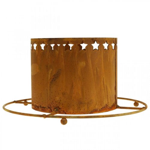Product Lantern with stars, Advent, wreath holder made of metal, Christmas decoration patina Ø25cm
