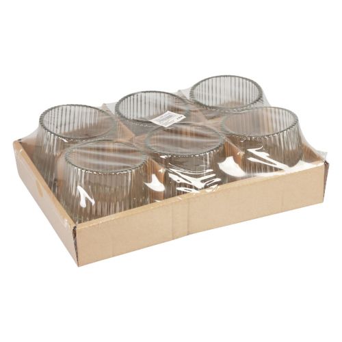 Product Tealight Holder Glass Lanterns Clear H7.5cm Ø8cm 6 pcs