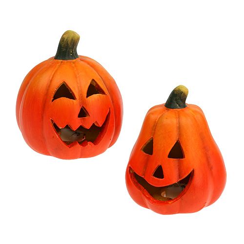 Floristik24 Lantern pumpkin with LED orange 10cm 4pcs