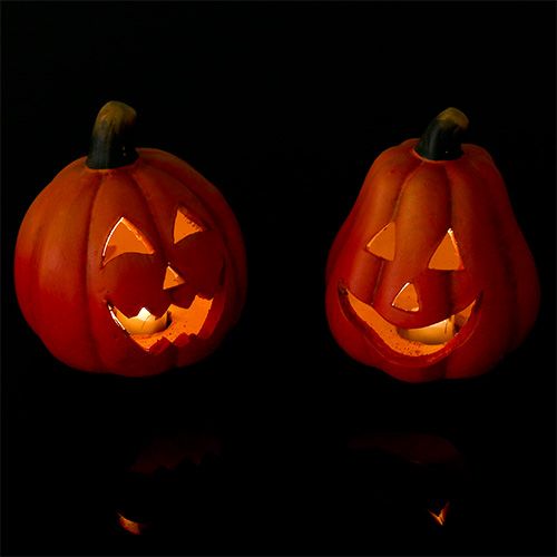Floristik24 Lantern pumpkin with LED orange 10cm 4pcs