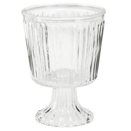 Floristik24 Lantern glass trophy fluted glass decoration Ø11.5cm H15cm