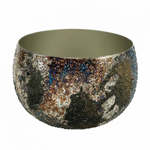Floristik24 Decorative bowl colored metal Ø17cm H11.5cm