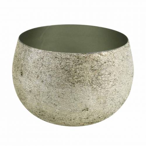 Floristik24 Decorative bowl champagne metal Ø17cm H11.5cm