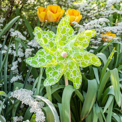 Floristik24 Windmill green with pattern Ø42cm L110cm