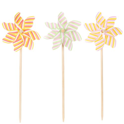 Product Windmill garden stake, attractive decoration for patio, garden and balcony, 47cm, 3 pieces
