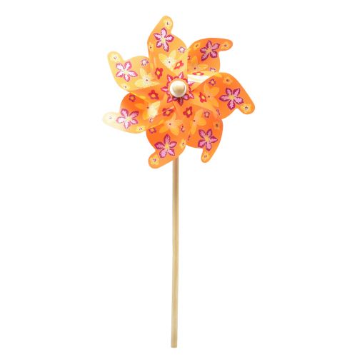 Windmill on a stick pinwheel orange yellow pink Ø30.5cm 74cm