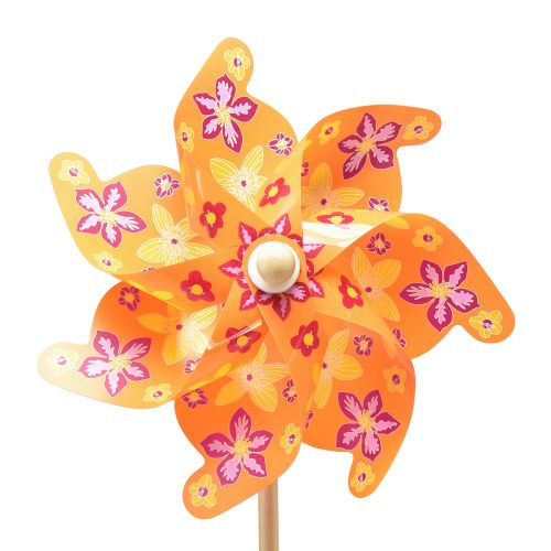 Product Windmill on stick wind turbine orange yellow pink Ø30,5cm 74cm