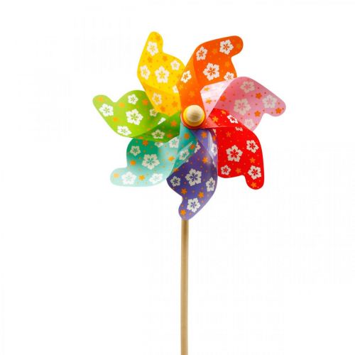 Floristik24 Garden stake windmill wind turbine garden decoration colorful Ø31cm H75cm