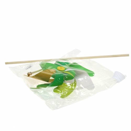 Floristik24 Chic windmill on the rod green gold white Ø30cm