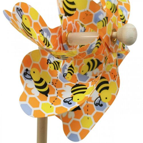 Product Pinwheel bee wooden garden stake windmill Ø17cm H48cm 4pcs