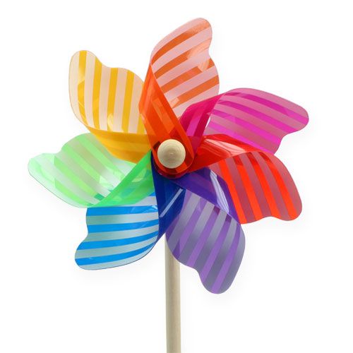 Floristik24 Garden plug Windmill striped Ø17cm 4pcs