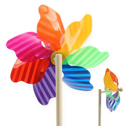 Floristik24 Garden plug Windmill striped Ø17cm 4pcs