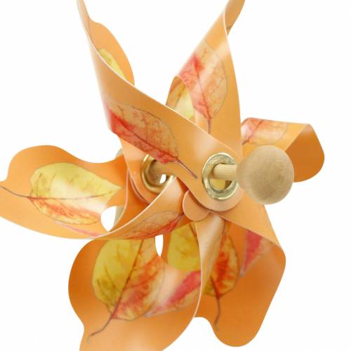 Product Decorative windmills with autumn leaf motif orange / white / green L27.5 Ø22cm 12pcs