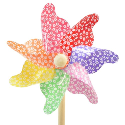 Floristik24 Windmill Decoration Small on Stick Coloured Ø14cm 30cm