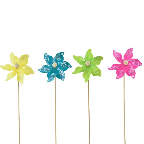 Product Windmill pink yellow turquoise green balcony decoration Ø8.5cm 4pcs